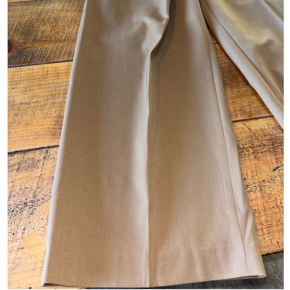 Aritzia Babaton Womens Camel Brown Overlap Wool Wide Leg Dress Pants Size 2 - Picture 3 of 15